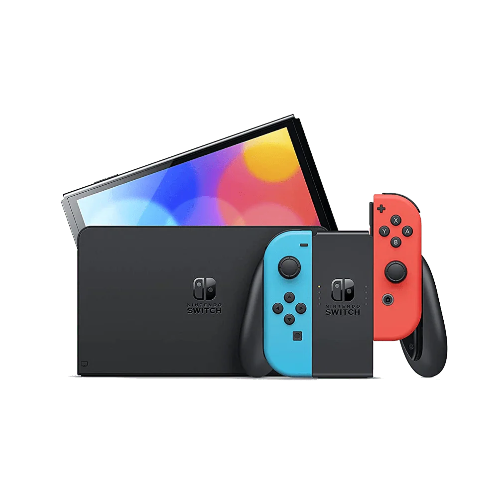 Nintendo Switch OLED - Neon Blue/Neon Red - Good Condition