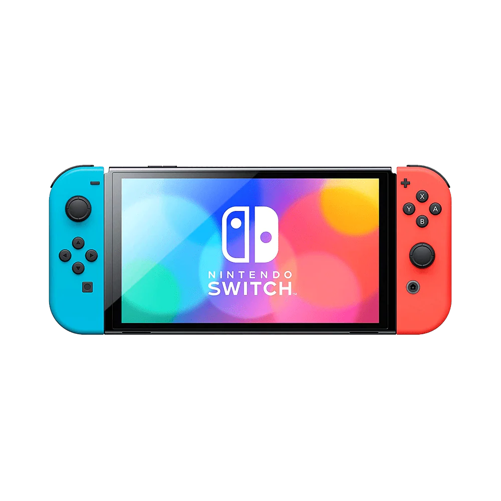 Nintendo Switch OLED - Neon Blue/Neon Red - Good Condition - Image 2