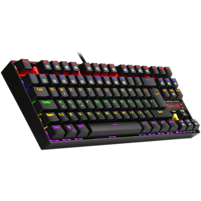 Redragon K552 60% Mechanical Gaming Keyboard LED Rainbow Backlit with Red Switches, Black
