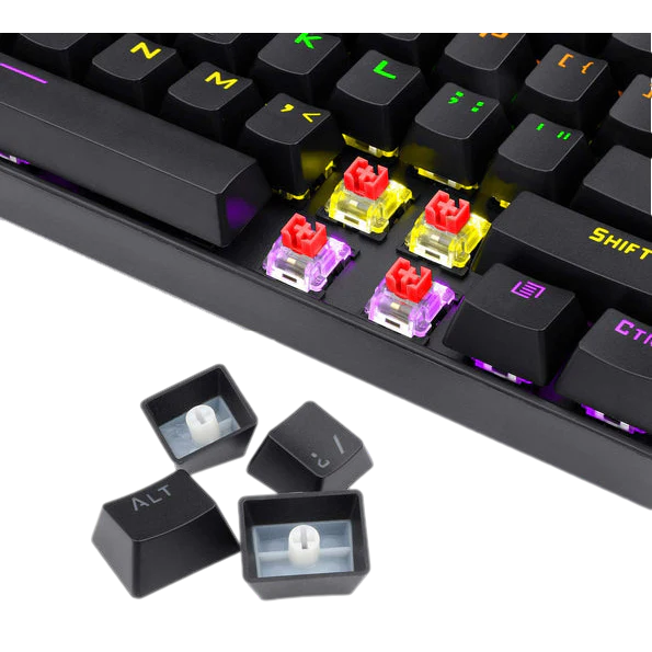 Redragon K552 60% Mechanical Gaming Keyboard LED Rainbow Backlit with Red Switches, Black - Image 4
