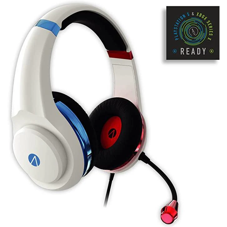 STEALTH Neon Red and Blue Gaming Headset - Image 3