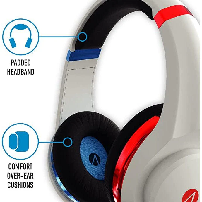 STEALTH Neon Red and Blue Gaming Headset - Image 4