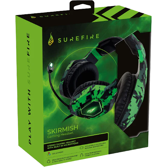 Surefire Skirmish Gaming Headset - Black / Green Camo - Image 4